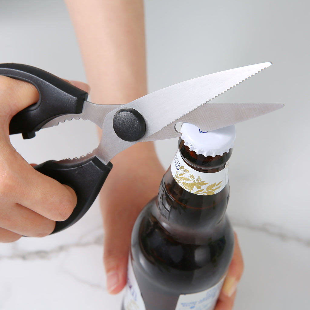 Time-Saving Stainless Steel Multi-Purpose Kitchen Shears with Grip 1 Each - Premium Stainless Steel Garlic Presser & Peeler Detail