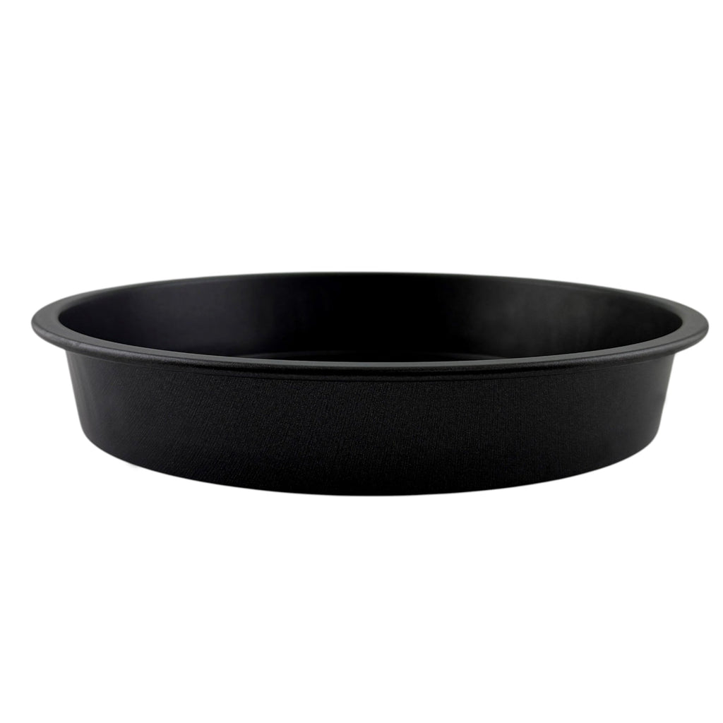 Premium Kitchen 9" x 9" Round Nonstick Steel Cake Pan, Dark Gray - Premium Stainless Steel Garlic Presser & Peeler Detail