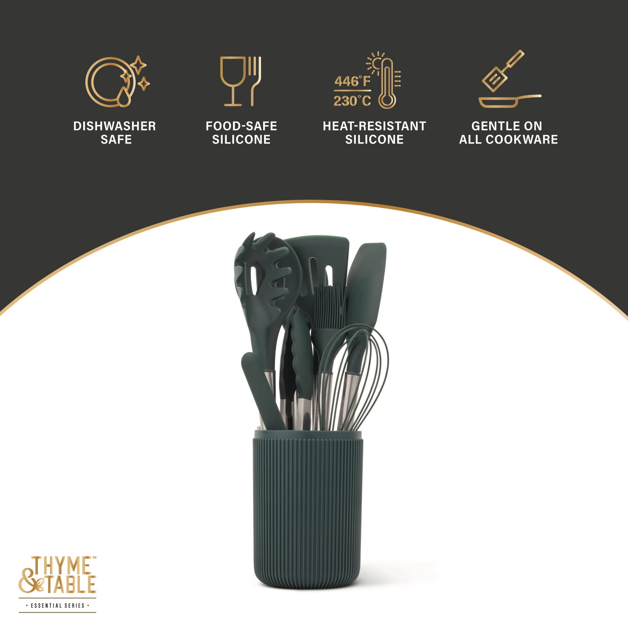 High-Precision 10-Piece Silicone Gadget Set - Green - Professional Kitchen Tool for Culinary Enthusiasts Detail