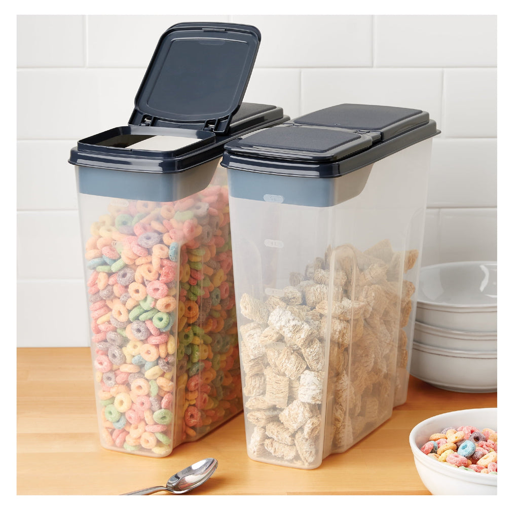 Playful Geometric 2-Pack Plastic Cereal Keeper Storage Containers, Kitchen Pantry Organizer Canisters for Cereal and Dry Food... - Fun Food Fidget Cookie Squishable Toy Detail