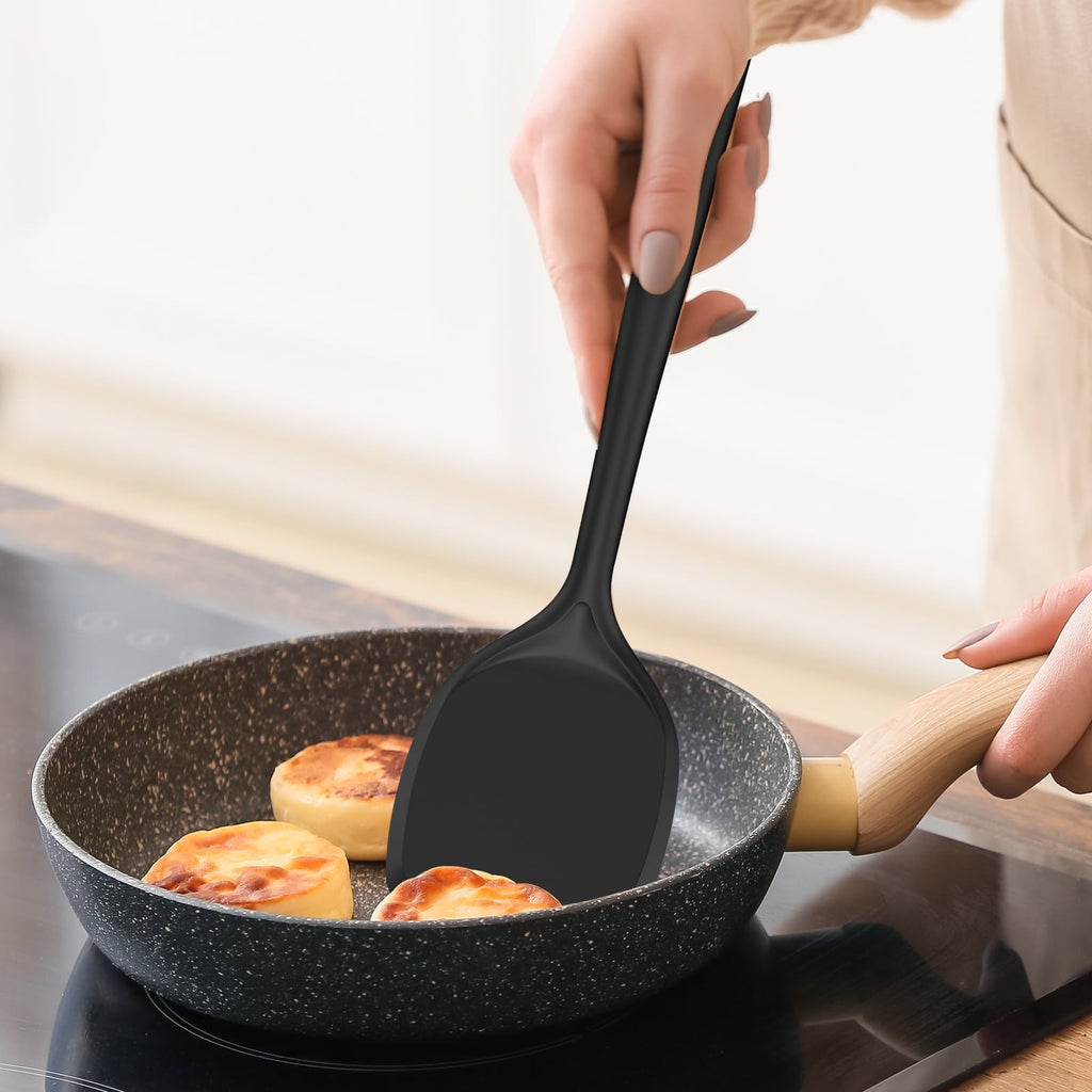 Seamless One-Piece Silicone Kitchen Utensils Set, 600°F Heat Resistant Silicone Cooking Utensils, Spatula, Spoon, Whisk, Tongs, Kitchen ... - Durable Turner & Ladle Utensil Set for Home Chefs Detail