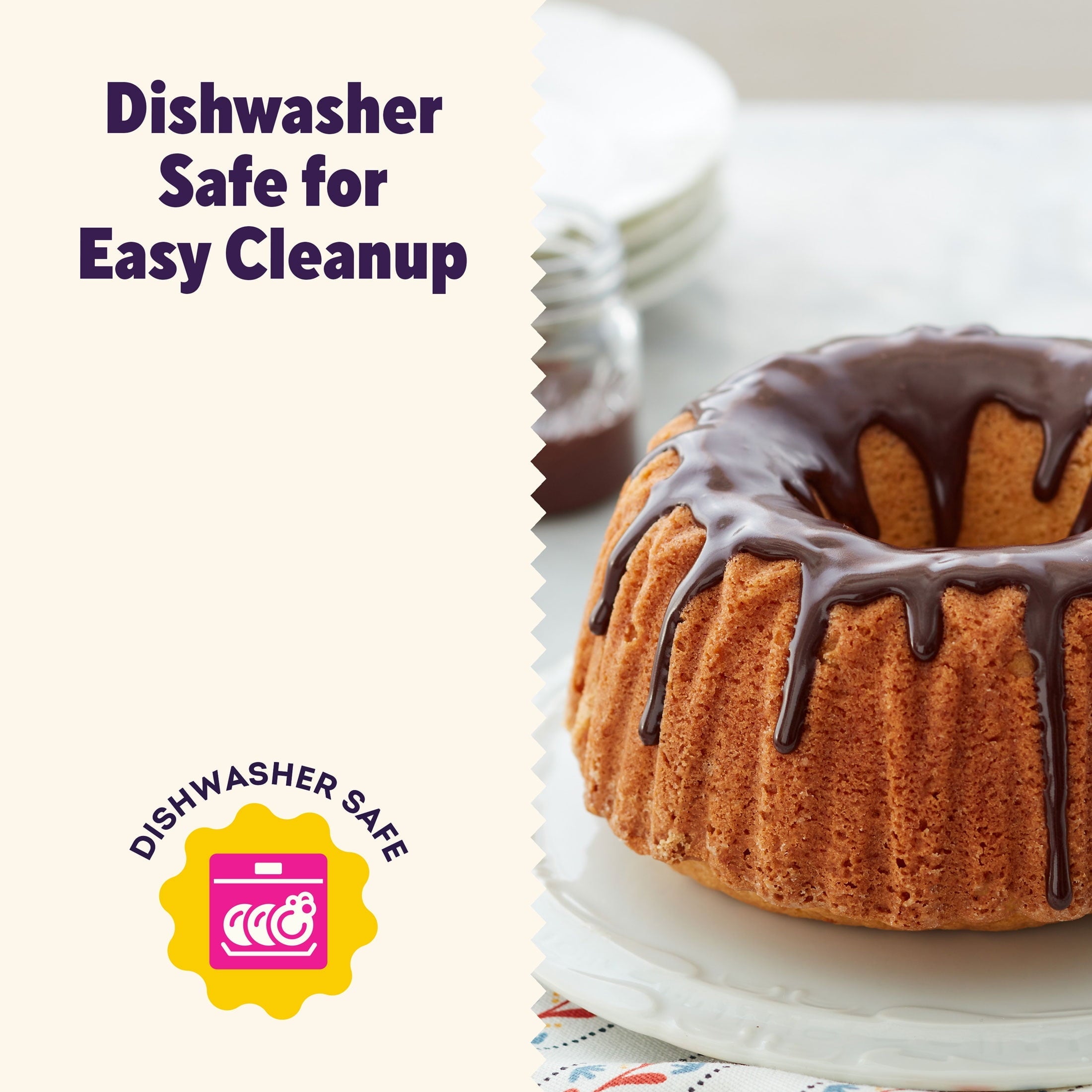 Time-Saving Everyday Non-Stick Bundt Cake Pan 6" Fluted Tube Baking Pan, Packaging May Vary - Kitchen Gadget Tool for Quick Food Prep Detail