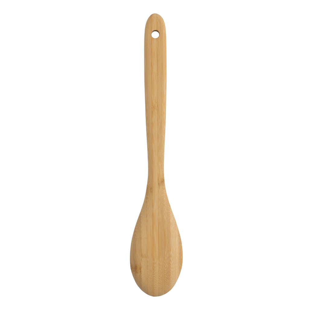 Durable Steel Bamboo Cooking Spoon Natural Bamboo Crafted, 13" L, Kitchen Prep - Multi-Purpose Hand Tool for Daily Meal Prep Detail