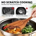 Heat-Resistant 6-Piece Natural Teak Wooden Spoons for Cooking With 10 Hooks，Handcrafted Kitchen Utensils Set ，Ideal Gift Set - Heat-Resistant Silicone Cooking Spatula Turner Detail