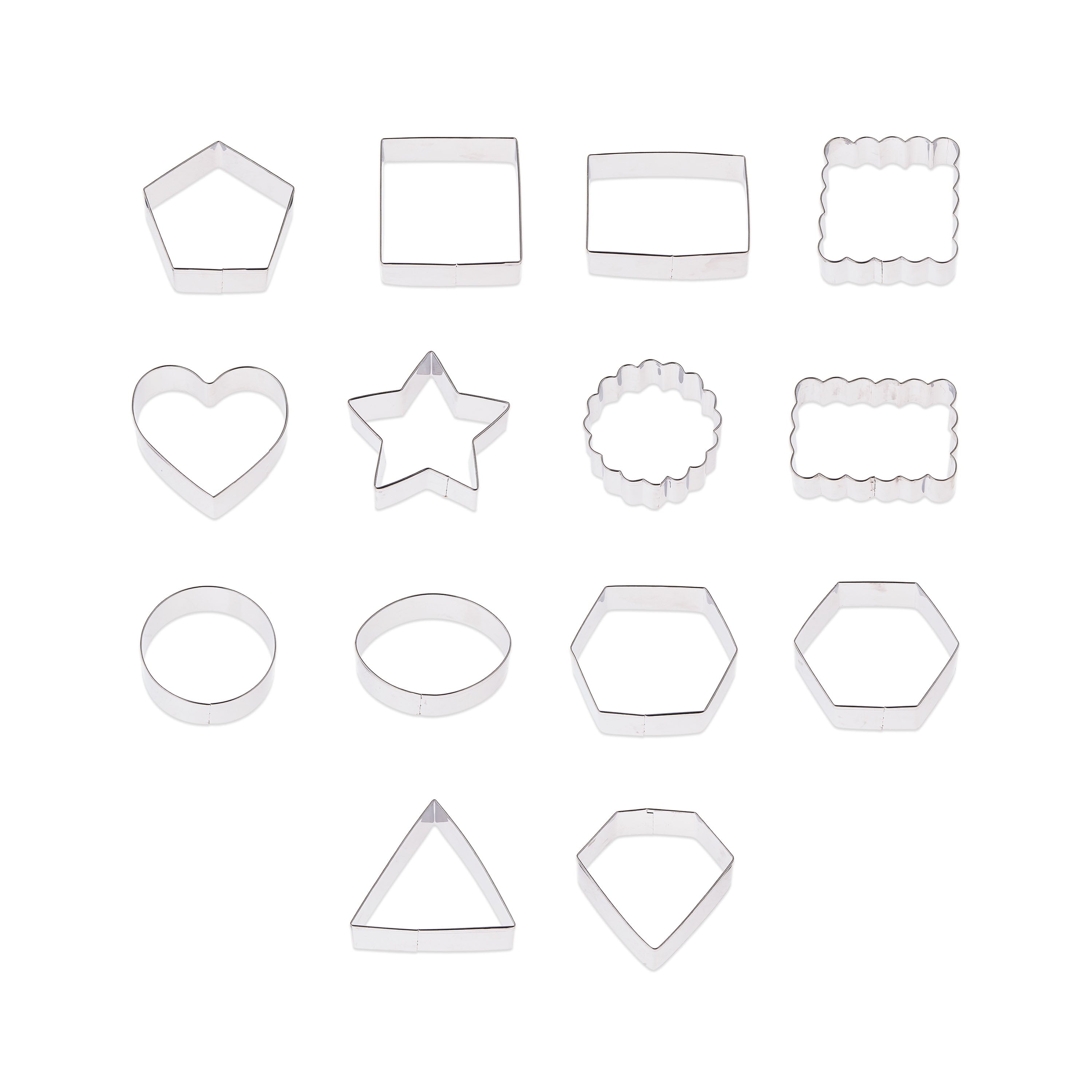 Premium Kitchen Metal Shaped Cookie Cutters Set, 14 Pieces - Innovative Kitchen Helper for Modern Cooking - Default Title