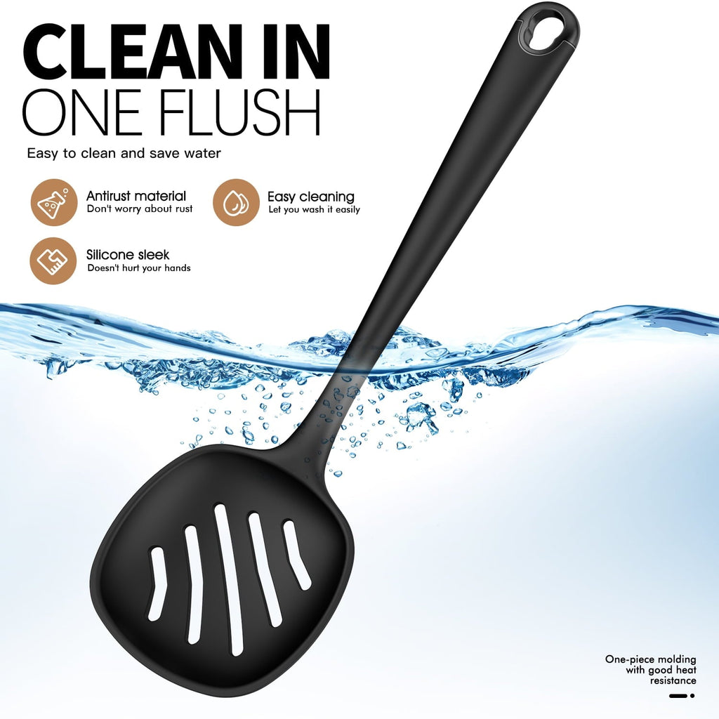 Professional Grade Silicone Kitchen Utensils Set, 600°F Heat Resistant Silicone Cooking Utensils, Spatula, Spoon, Whisk, Tongs, Kitchen ... - Multi-Purpose Hand Tool for Daily Meal Prep Detail