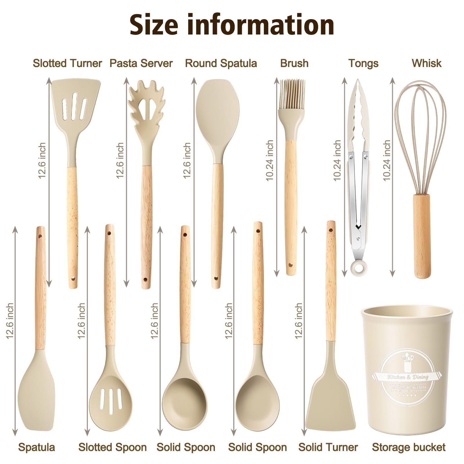Chef-Quality Silicone Cooking Utensils Set, Heat Resistant Kitchen Tools, 36 PCS Non-Stick Silicone Cooking Kitchen Utensils, Khaki - Heavy Duty Stainless Steel Kitchen Shears Detail