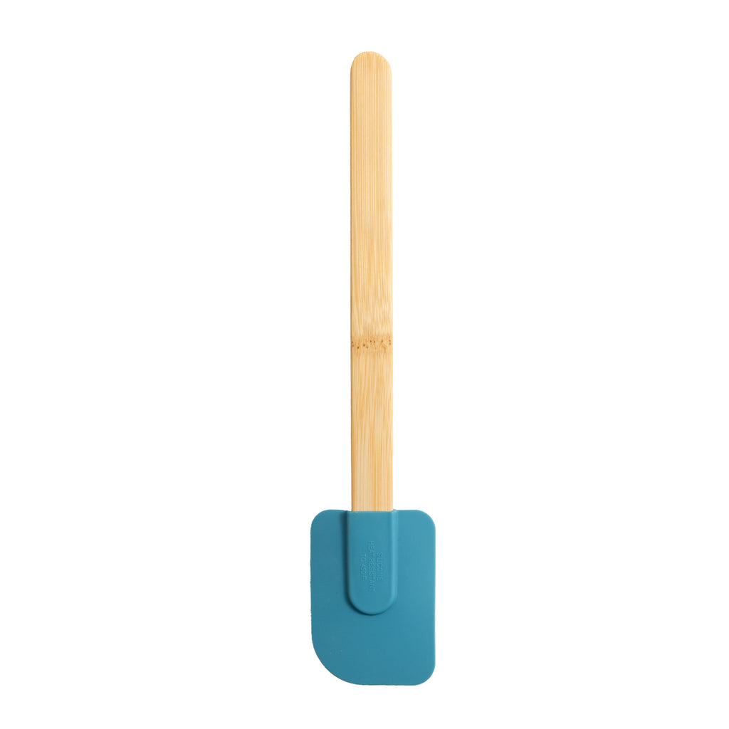 Chef-Quality Silicone Spatulas Set 4 with Bamboo Handles, Blue - Professional Kitchen Tool for Culinary Enthusiasts Detail