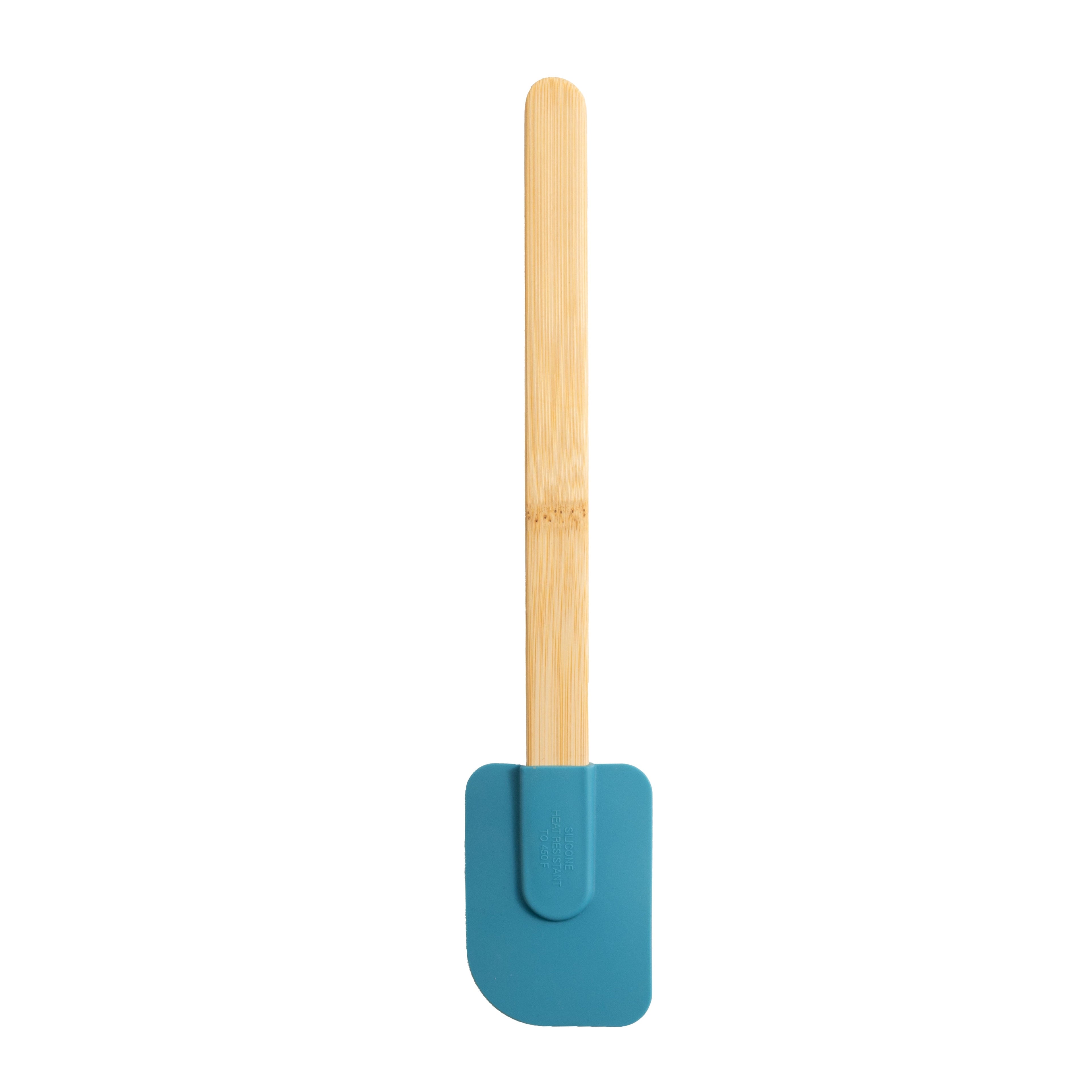 Chef-Quality Silicone Spatulas Set 4 with Bamboo Handles, Blue - Professional Kitchen Tool for Culinary Enthusiasts Detail