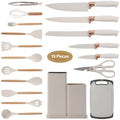 Ergonomic Cooking Kitchen Utensils Set for Cooking, 11 Cooking Utensils, 6 Knife set Beige,3 Utensil Sets,utensilios de cocina - Durable Turner & Ladle Utensil Set for Home Chefs - Default Title
