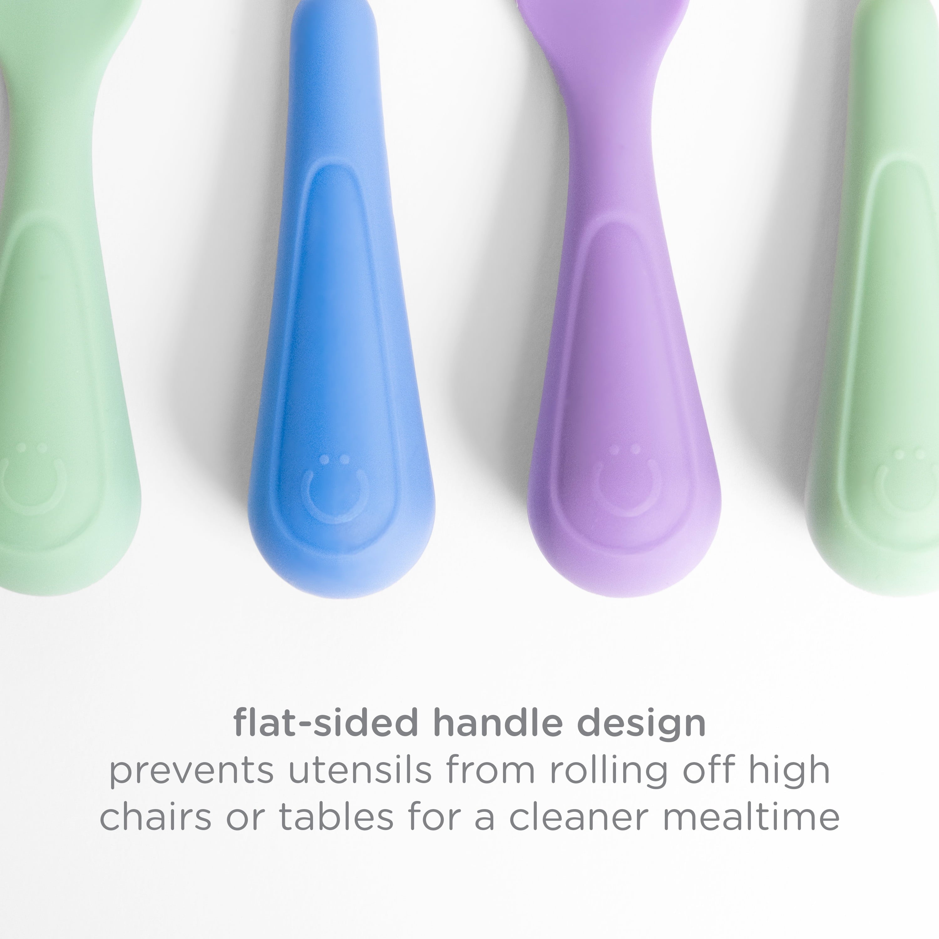 Durable Steel Silicone Toddler Training Spoons, Baby, Silicone Flatware Sets, 3 Pack - Professional Kitchen Tool for Culinary Enthusiasts Detail