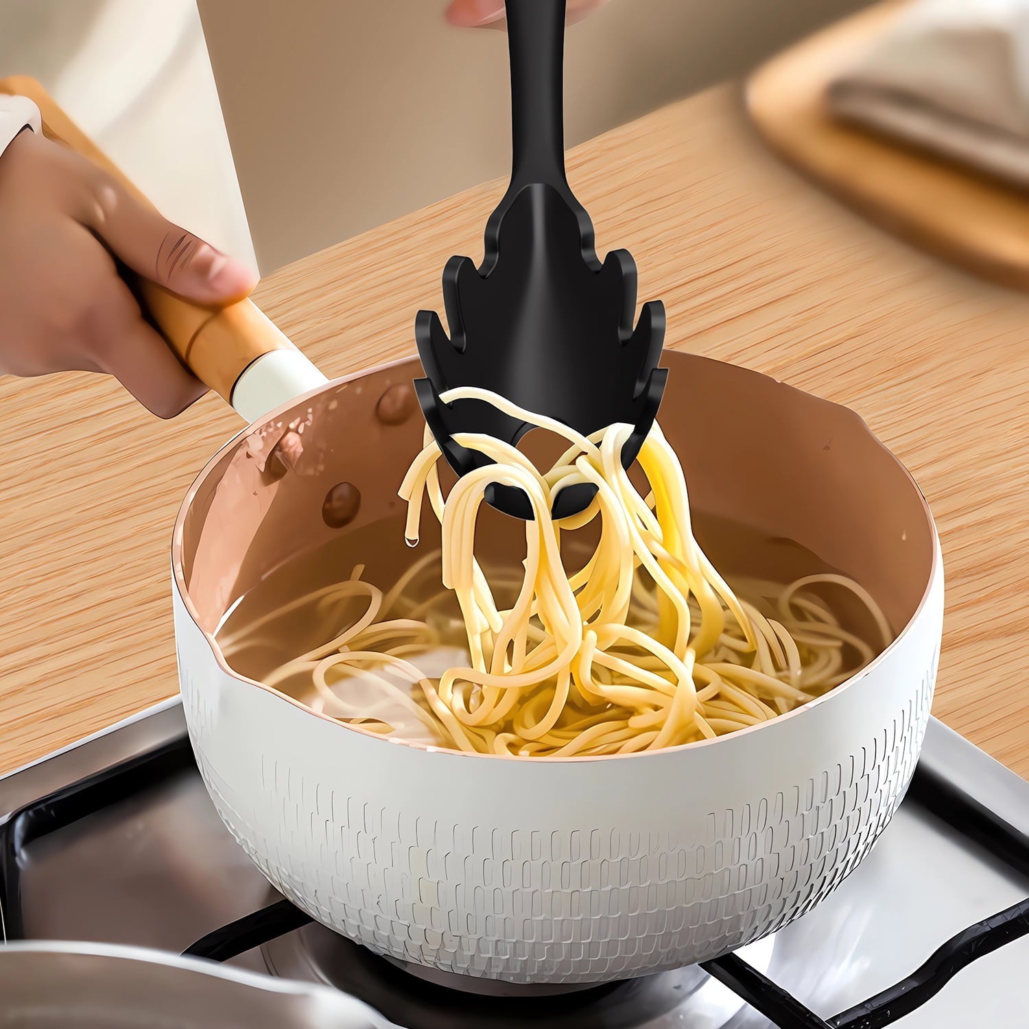 Chef-Quality Silicone Cooking Utensils Set - 446°F Heat Resistant Kitchen Utensils,Turner Tongs,Spatula,Spoon,Brush,Whisk,Ki... - High-Precision Culinary Tool for Baking & Cooking Detail
