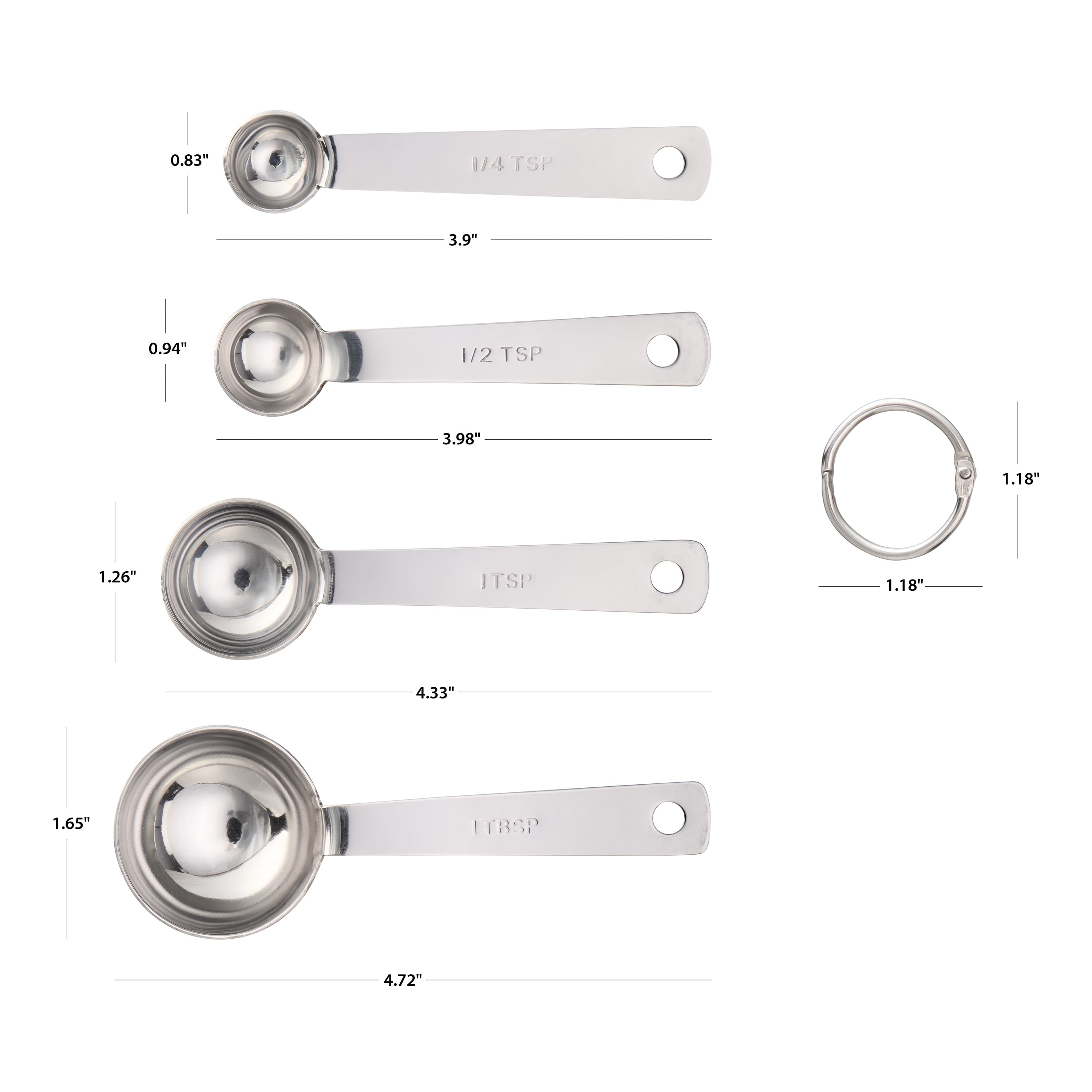 Premium Kitchen Kitchen Stainless Steel 4-Piece Nesting Measuring Spoons Set, Stainless Steel Finish - Premium Stainless Steel Garlic Presser & Peeler Detail