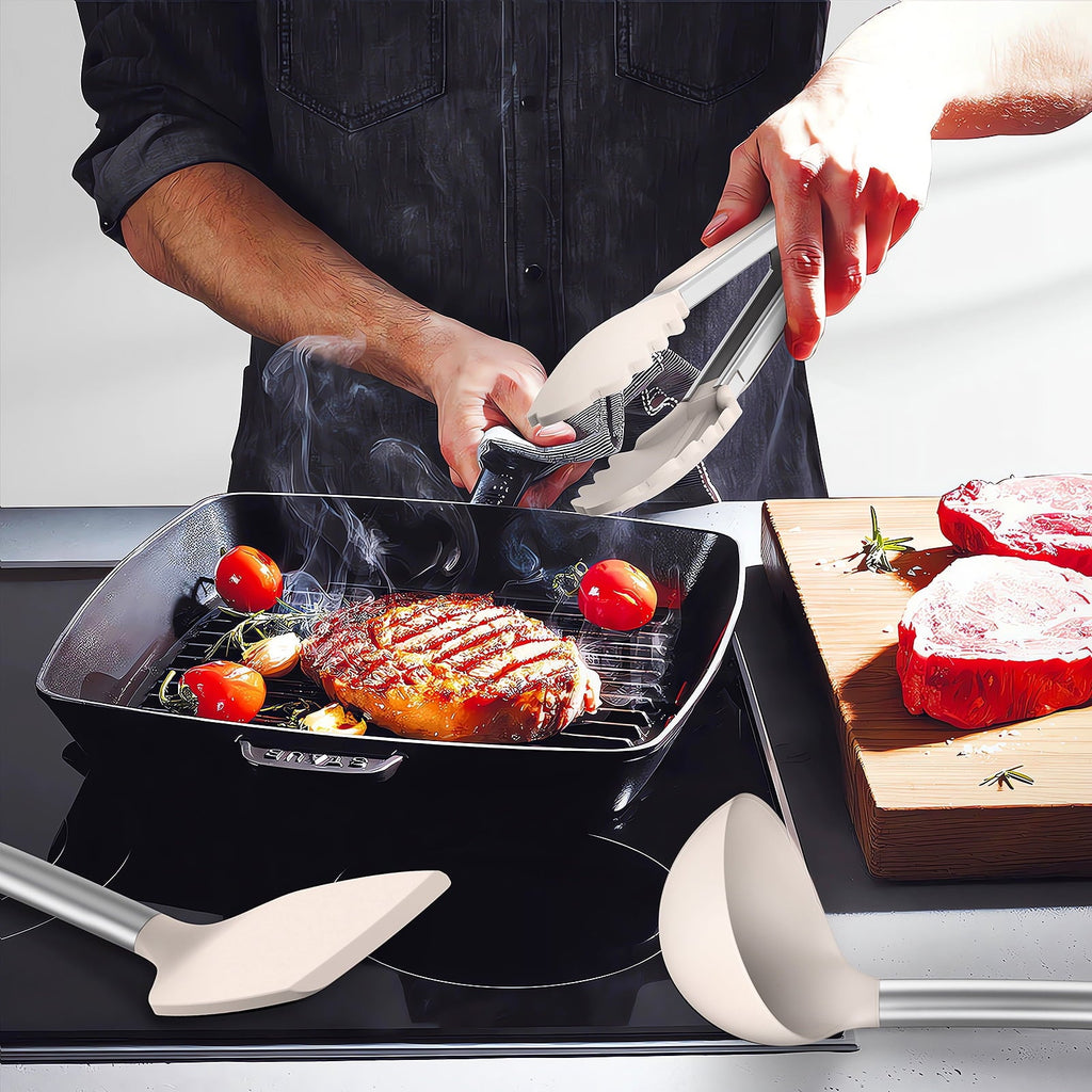 Premium Silicone Silicone Cooking Utensils Set - Heat Resistant Silicone Kitchen Utensils for Cooking, Kitchen Utensil Spatula Set,BPA... - Heat-Resistant Silicone Cooking Spatula Turner Detail