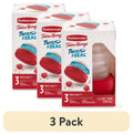Playful Geometric (3 pack) & Seal 1.6-Cup Food Storage Containers, Ruby Red, 3 pack - Playful Star & Heart Shaped Geometric NeeDoh - Default Title