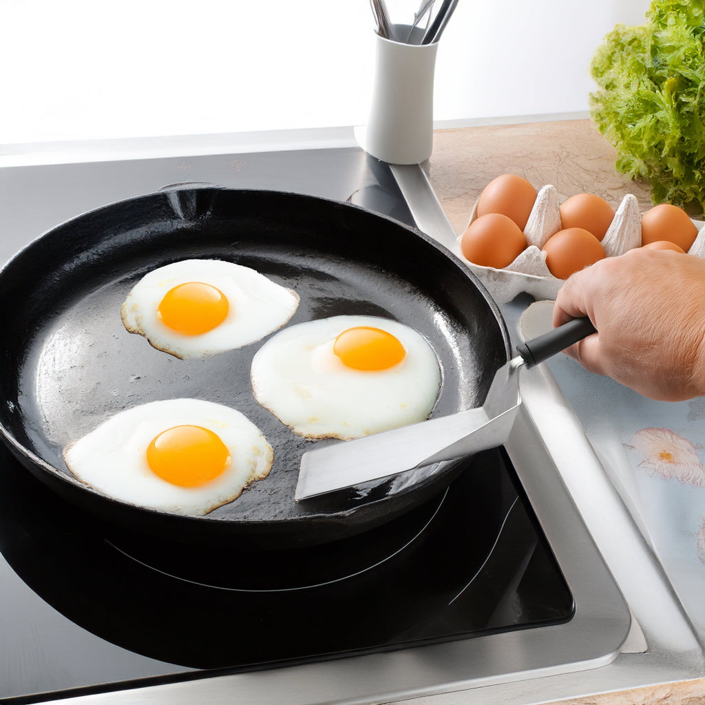 Heavy Duty Dishwasher safe 11.81 in Stainless Steel Kitchen Spatula - Multi-Purpose Hand Tool for Daily Meal Prep Detail