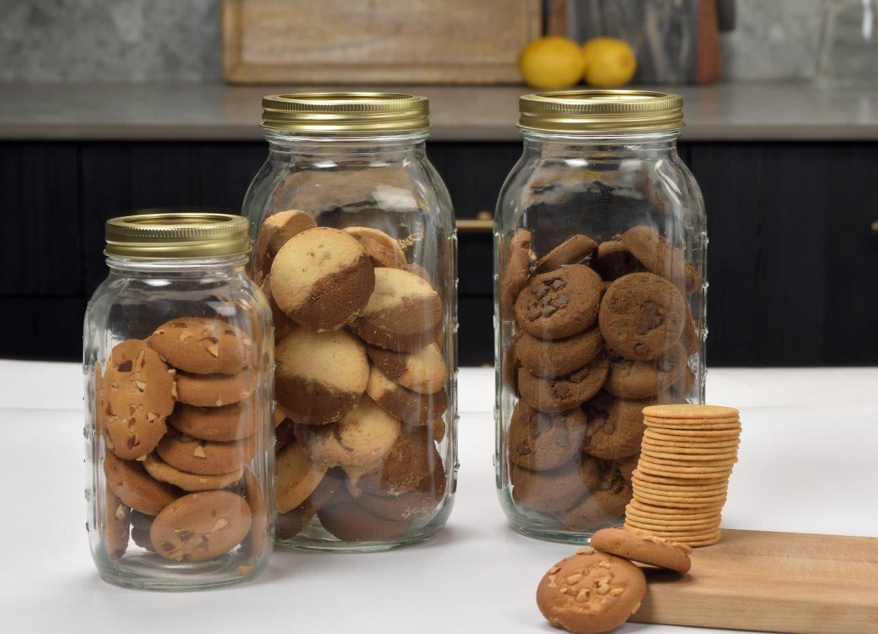Sweet Treat Shaped 64 oz Mason Jars, Wide Mouth Half Gallon Canning Jars with Lids and Rings, 6-Pack Extra Large Glass Jars for Home Can... - Fun Food Fidget Cookie Squishable Toy Detail