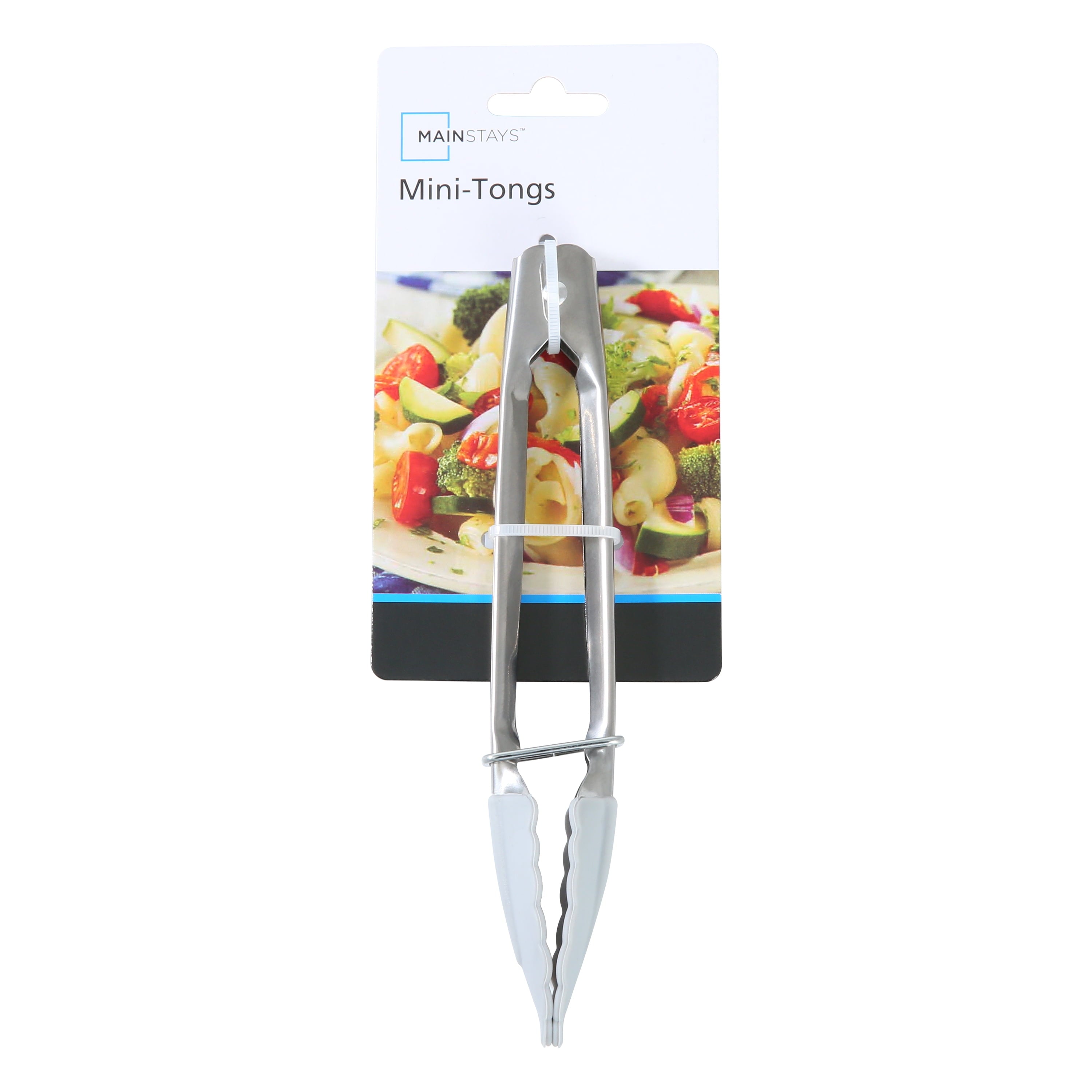 Professional Grade Stainless Steel and Silicone Mini Food Tongs Grey - Multi-Purpose Hand Tool for Daily Meal Prep Detail