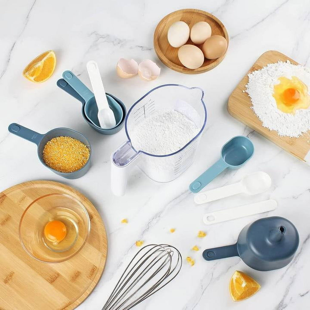 Multi-Functional 9-Piece Stackable Measuring Set Kitchen Tools for Cooking, 7.48" L, Blue - Innovative Kitchen Helper for Modern Cooking Detail