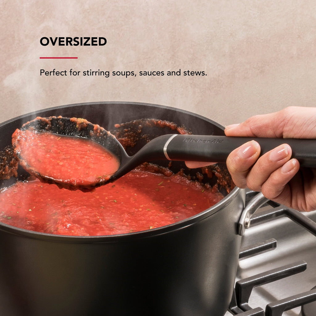 Heavy Duty 3-Piece Cooking Utensils Set with Ergonomic Handles, Black - Multi-Purpose Hand Tool for Daily Meal Prep Detail