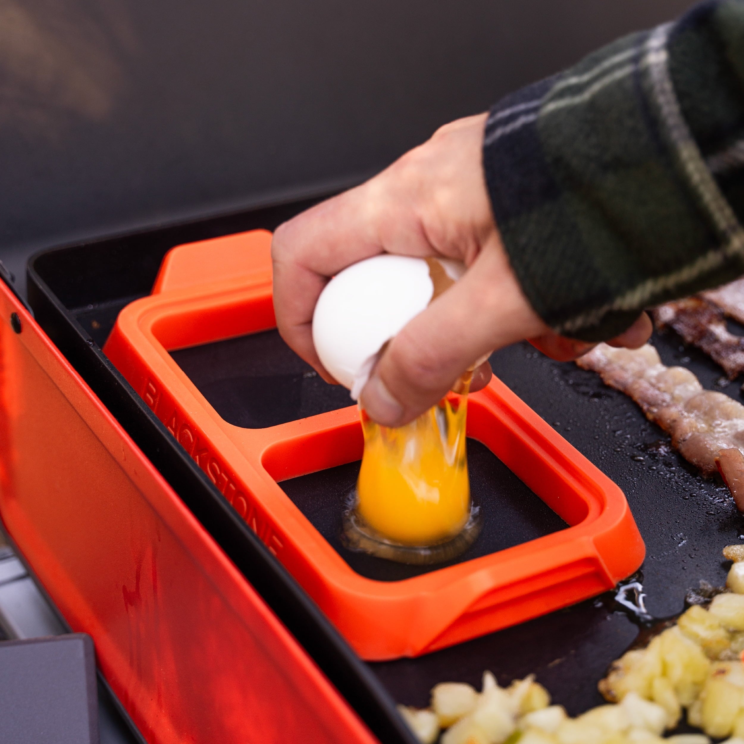 Heavy Duty Silicone Egg Ring Tray Set with Heat-Resistant Handles, 2-Piece - Professional Kitchen Tool for Culinary Enthusiasts Detail