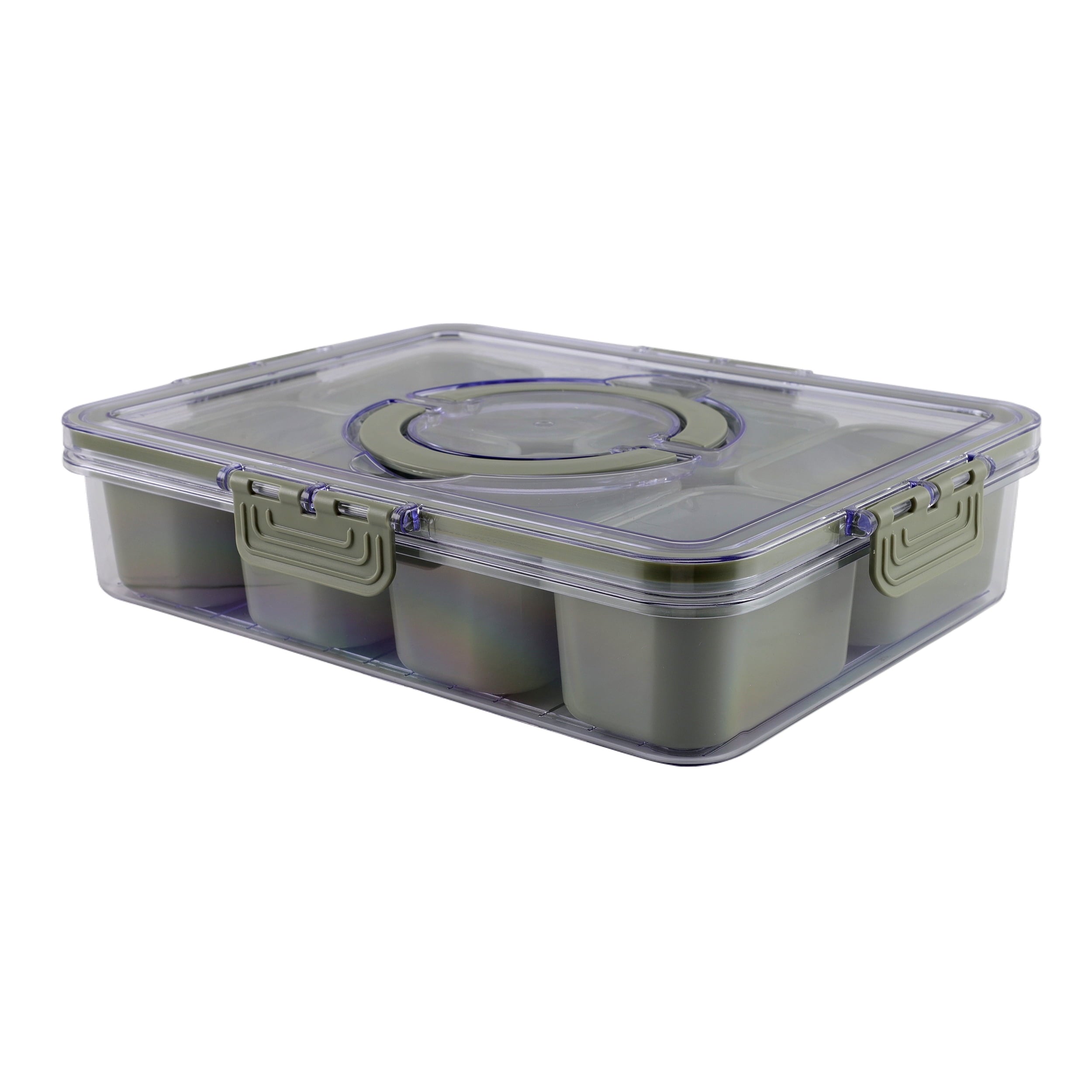 Sweet Treat Shaped 8-Compartment Snackle Box, Charcuterie and Snack Container, Divided Serving Tray with Lids and Handle, Dishwasher Saf... - Playful Star & Heart Shaped Geometric NeeDoh Detail