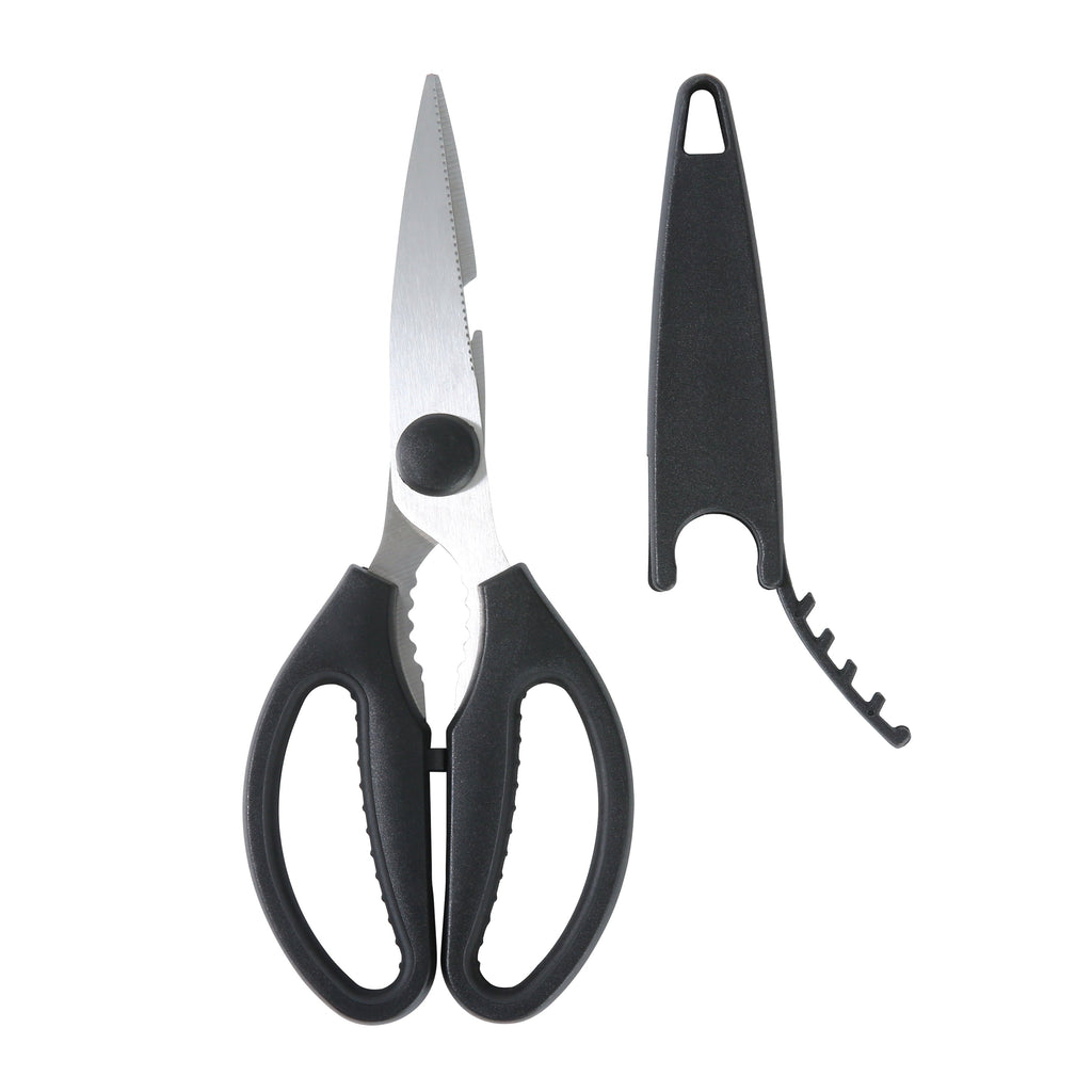 Time-Saving Stainless Steel Multi-Purpose 8.6in Kitchen Shears - Premium Stainless Steel Garlic Presser & Peeler Detail