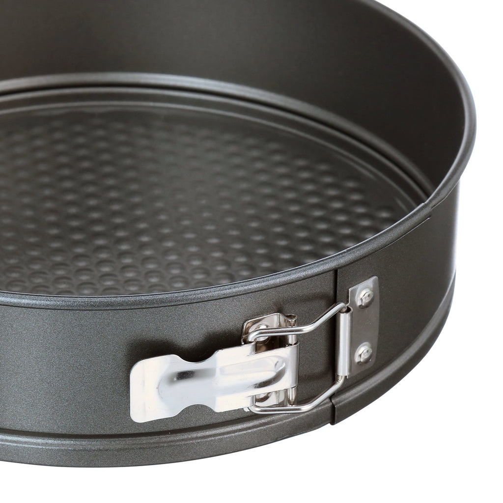 Ergonomic Manual 8", 9", 10" Round Nonstick Carbon Steel Springform Cake Pans, Gray, Set of 3 - Multi-Functional Manual Food Chopper & Slicer Detail