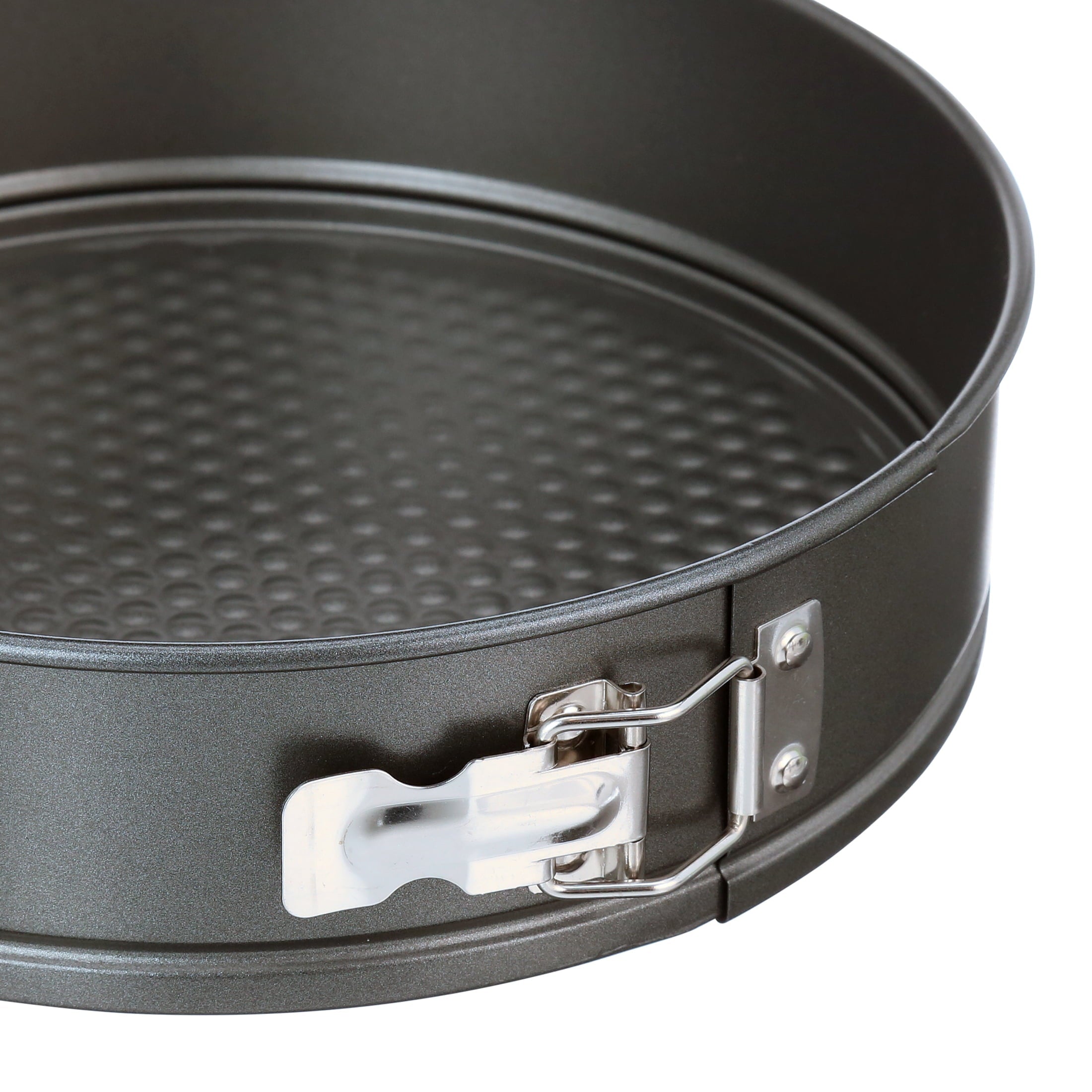 Ergonomic Manual 8", 9", 10" Round Nonstick Carbon Steel Springform Cake Pans, Gray, Set of 3 - Multi-Functional Manual Food Chopper & Slicer Detail