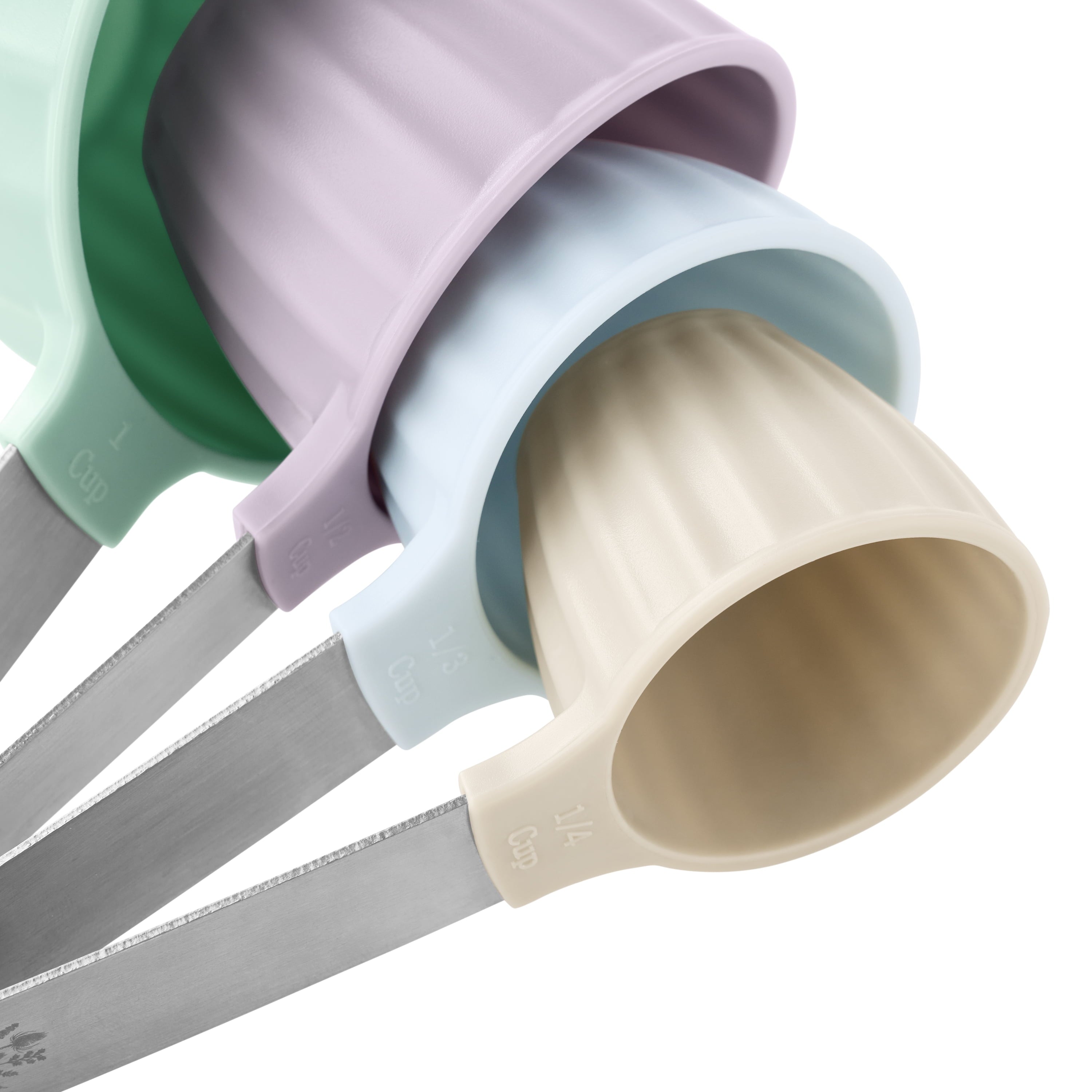 Ergonomic Manual 8-Piece Plastic Measuring Cup and Spoon Set, Multicolor - Innovative Kitchen Helper for Modern Cooking Detail