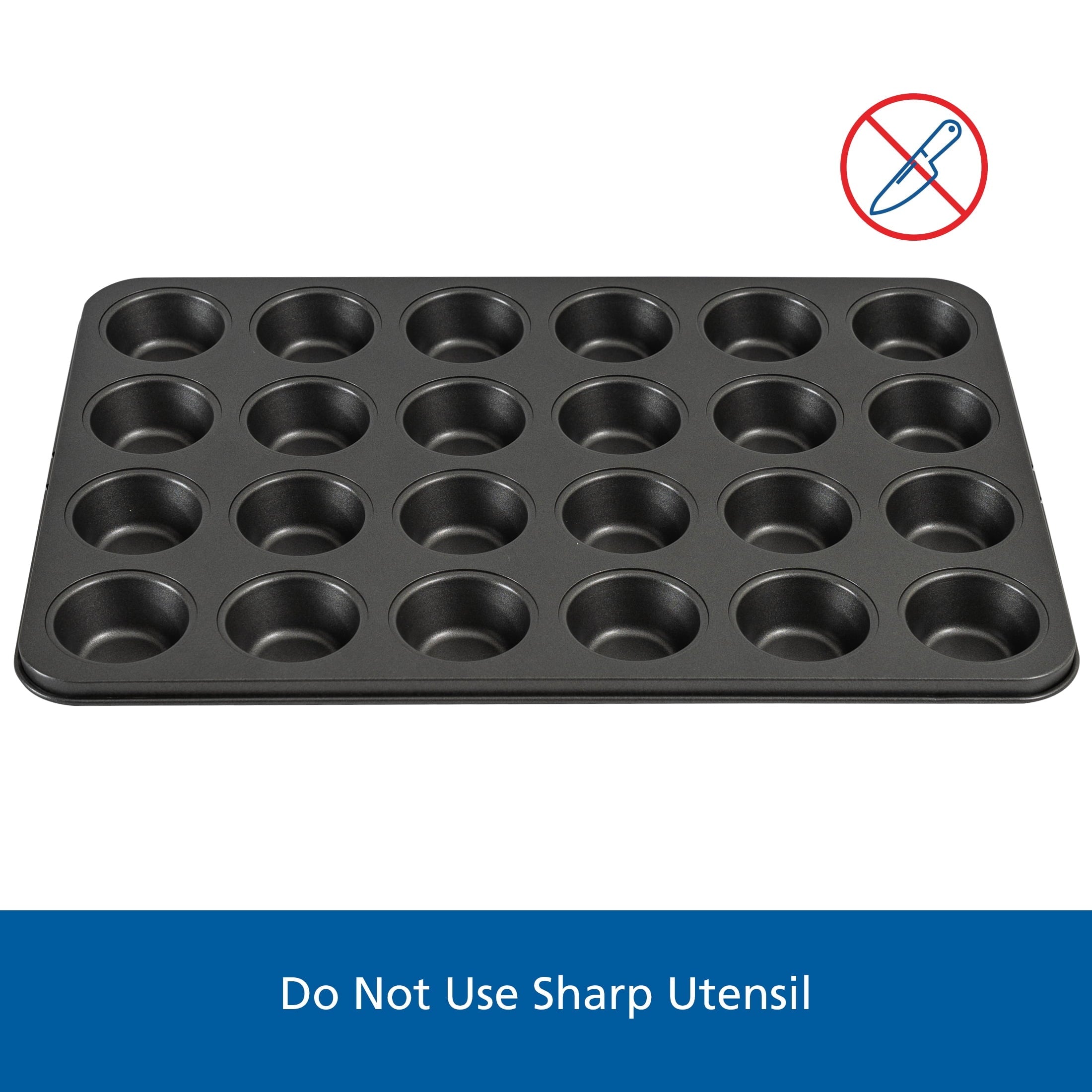 Time-Saving 24 Cavity Mini Muffin Pan, Non-Stick Bakeware,1.8 inch Diameter Cups,Gray,Carbon Steel - Premium Stainless Steel Garlic Presser & Peeler Detail