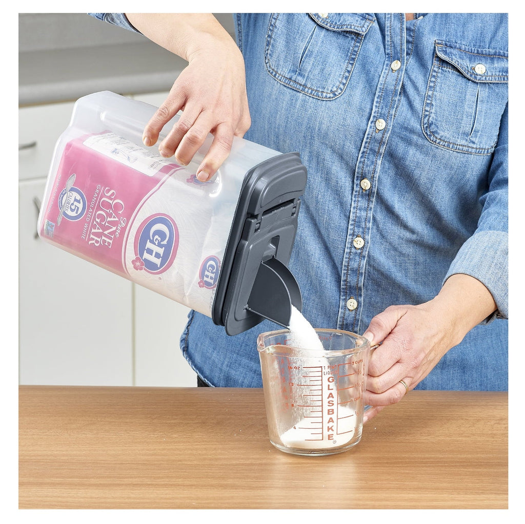 Deliciously Squishy 3.5 QT Plastic Food Dispenser, Clear with Gray Lid (1 Each) 7.5" L x 3.75" W x 9.25" H, Designed to Help wi... - Squishy Dohnut Sweet Treat Shaped Stress Toy Detail