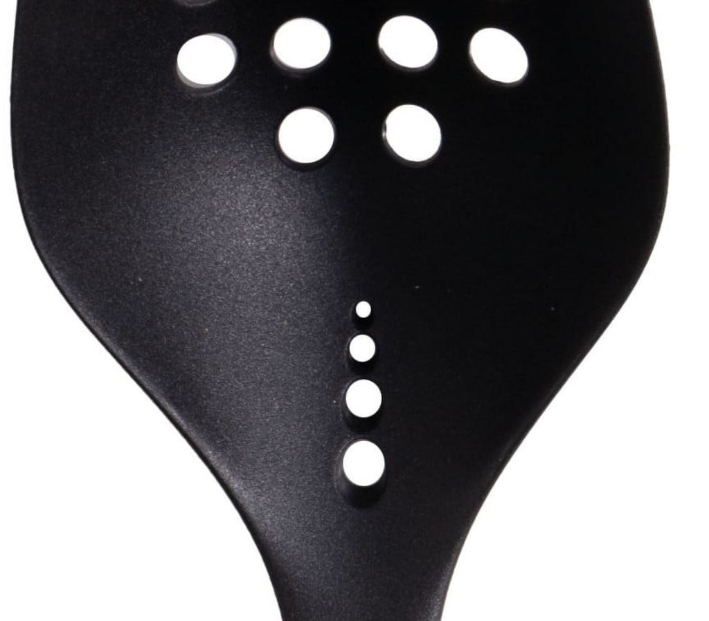 Heavy Duty Cooking Spoon with Bamboo Handle, 12.6"2.7", & Bamboo, Black - Professional Kitchen Tool for Culinary Enthusiasts Detail