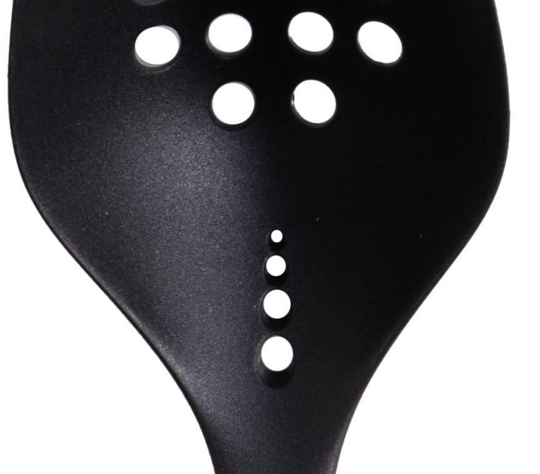 Heavy Duty Cooking Spoon with Bamboo Handle, 12.6"2.7", & Bamboo, Black - Professional Kitchen Tool for Culinary Enthusiasts Detail