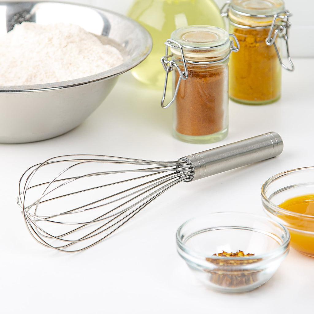 Multi-Functional 10" Stainless Steel Balloon Whisk - Premium Stainless Steel Garlic Presser & Peeler Detail