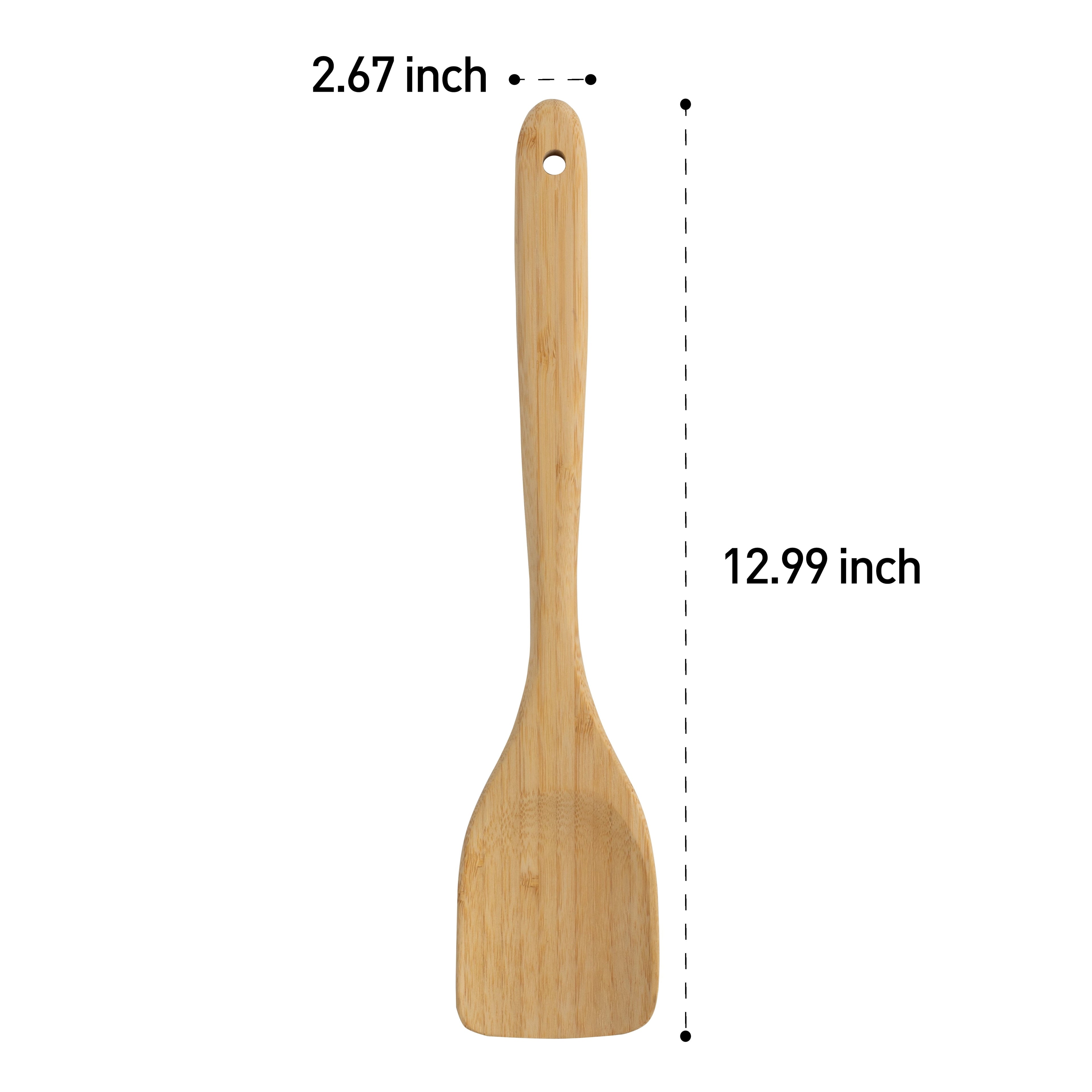 High-Precision Bamboo Turner, Crafted , Cooking and Kitchen, 12.99 x 2.67 x 0.59 inch. - High-Precision Culinary Tool for Baking & Cooking Detail