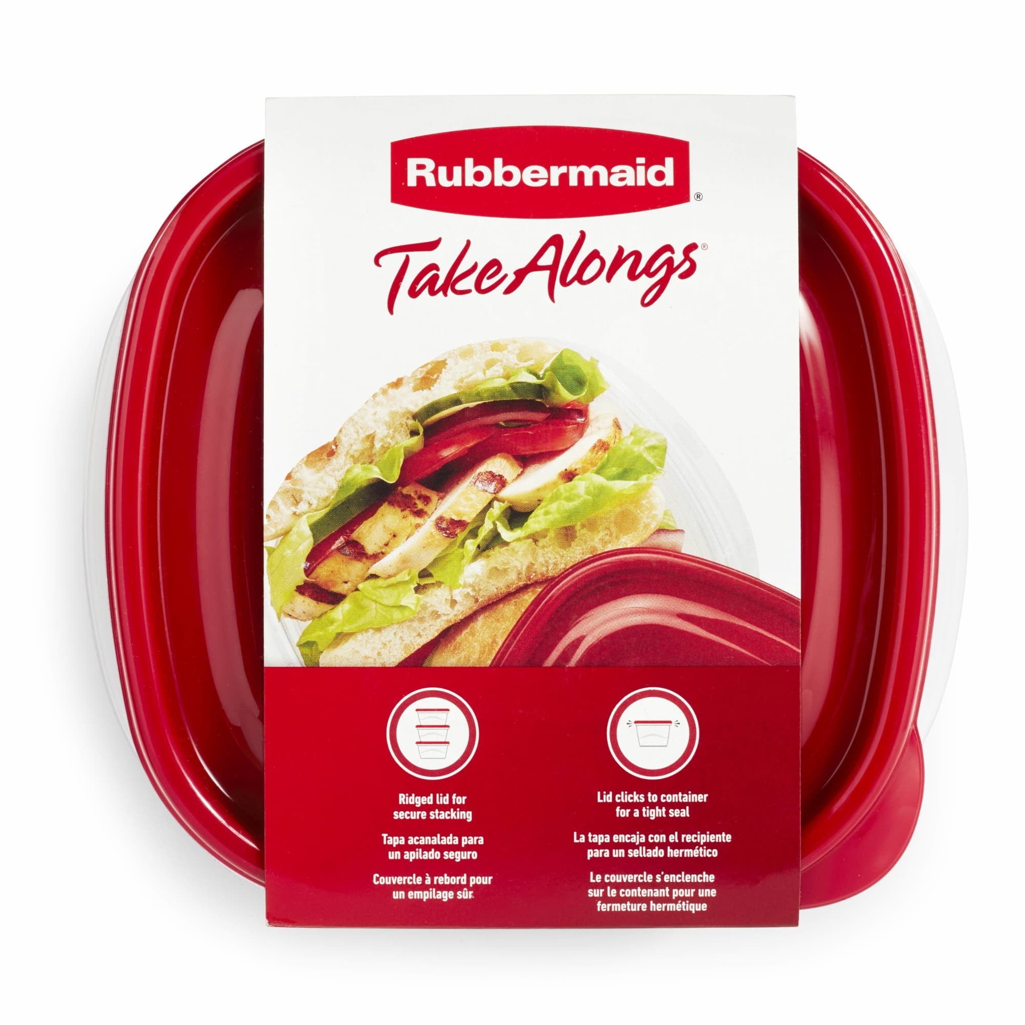 Playful Geometric 2.9-Cup Square Food Storage Containers, Ruby Red, 4 Pack - Fun Food Fidget Cookie Squishable Toy Detail