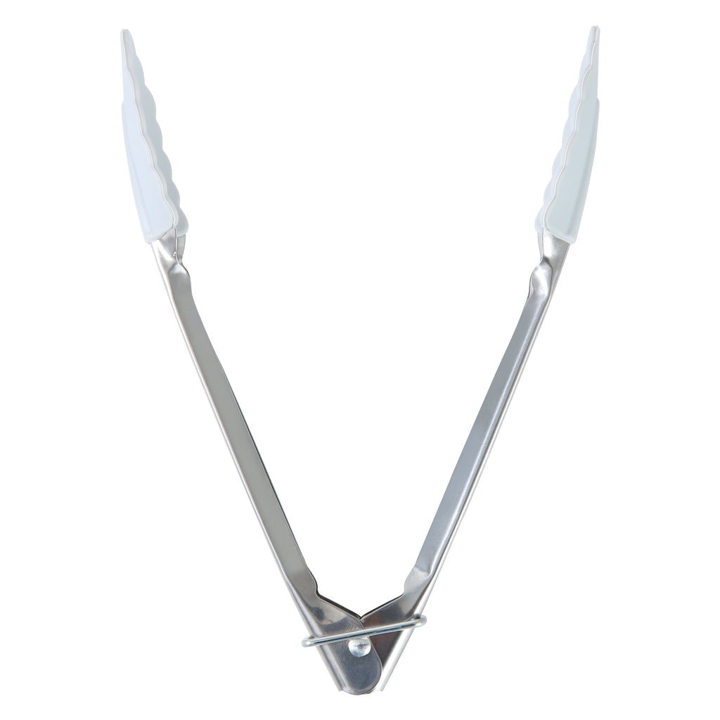 Professional Grade Stainless Steel and Silicone Mini Food Tongs Grey - Multi-Purpose Hand Tool for Daily Meal Prep Detail