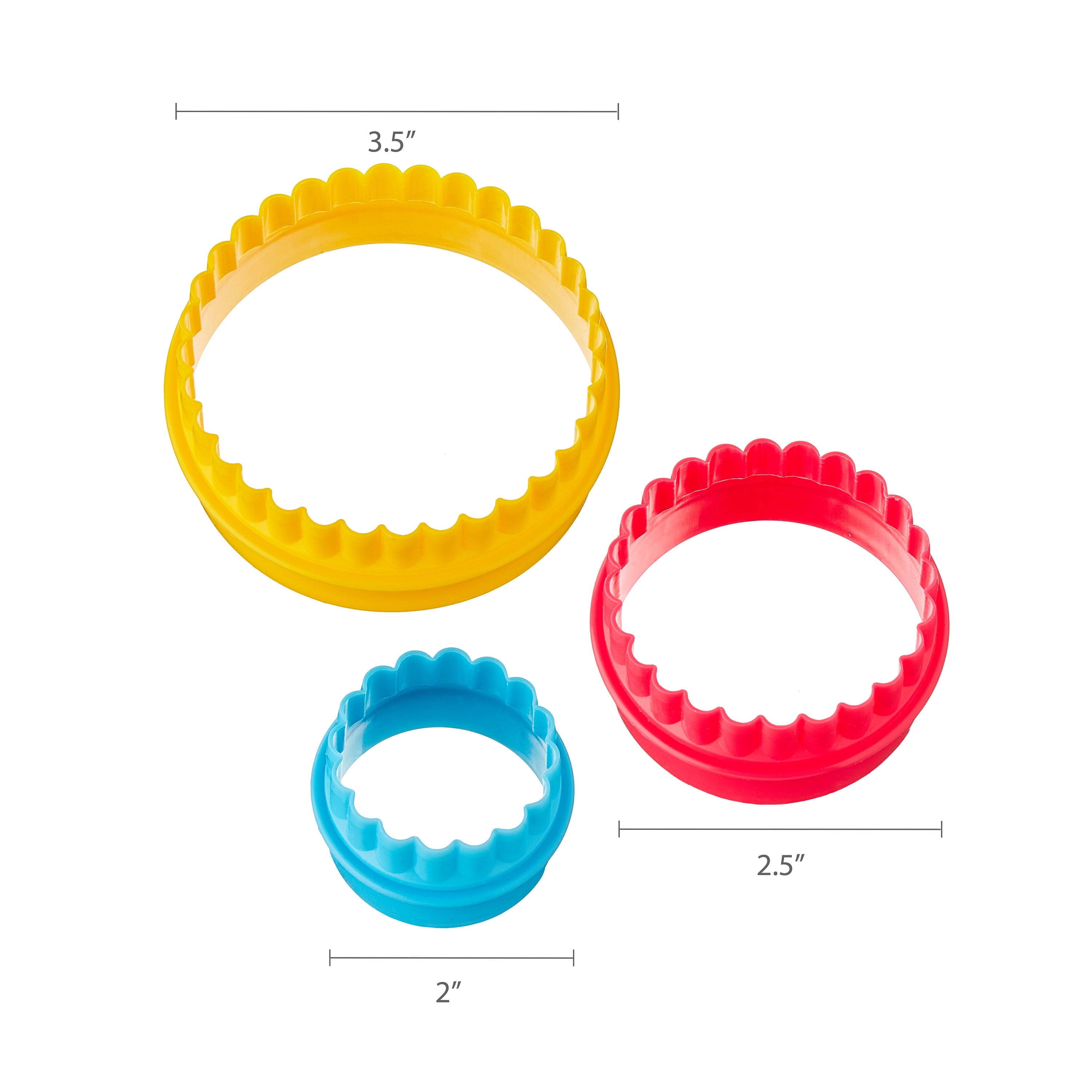 Multi-Functional Round Double-Sided Plastic Cookie Cutter Set, 5 Pieces - Kitchen Gadget Tool for Quick Food Prep Detail