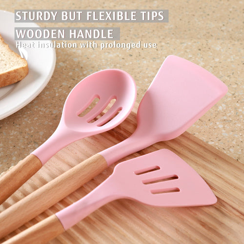 Chef-Quality 32 PCS Silicone Cooking Utensils Set, 446°F Heat Resistant for Nonstick Cookware - High-Precision Culinary Tool for Baking & Cooking Detail
