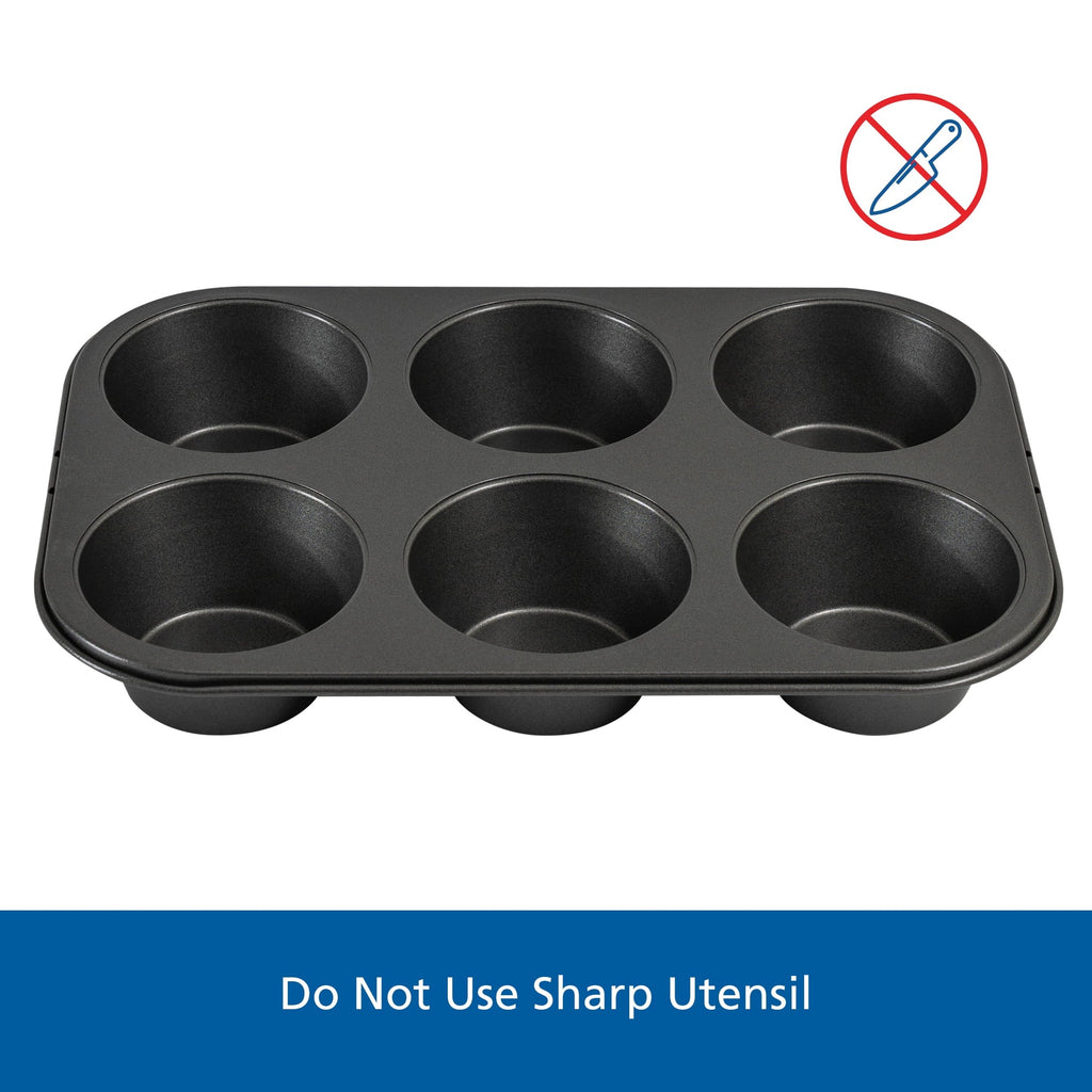 Innovative 6 Cup Jumbo Muffin Pan, Non-Stick Bakeware,3.4 inch Diameter Cups,Gray,Carbon Steel - Innovative Kitchen Helper for Modern Cooking Detail