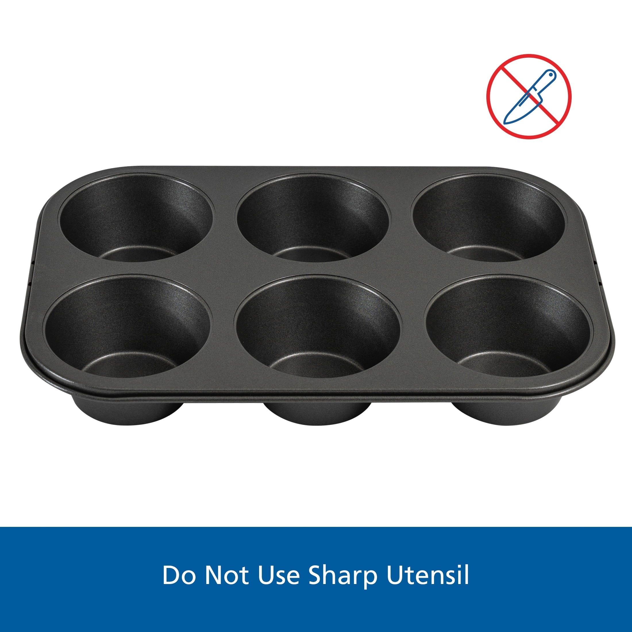 Innovative 6 Cup Jumbo Muffin Pan, Non-Stick Bakeware,3.4 inch Diameter Cups,Gray,Carbon Steel - Innovative Kitchen Helper for Modern Cooking Detail