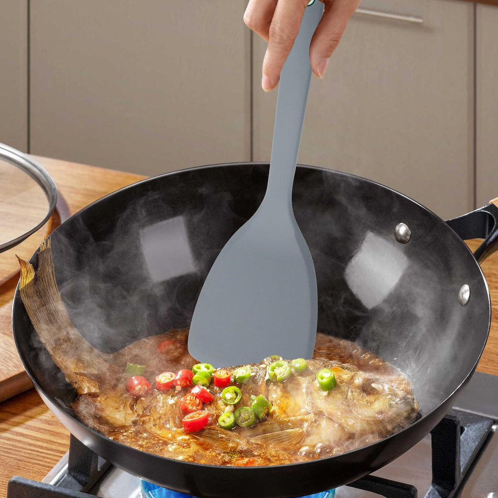 Durable Steel 5 Pieces Silicone Spatula Set, Non-Stick Silicone Turner Spatulas, Heat Resistance Cooking Utensils, Fli... - Professional Kitchen Tool for Culinary Enthusiasts Detail