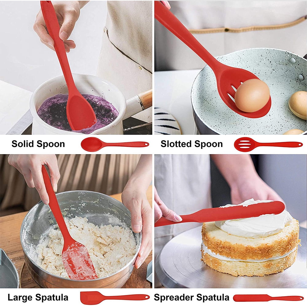 Professional Grade 14 Pcs Cooking Utensils Set with Holder, Heat Resistant Silicone Kitchen Cookware Utensils Set, Kitchen Cooking Tools... - High-Precision Culinary Tool for Baking & Cooking Detail