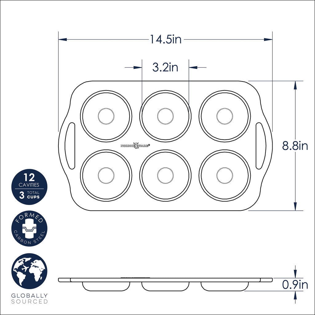Ergonomic Manual 6 Cavity Nonstick Steel Donut Pan - Premium Stainless Steel Garlic Presser & Peeler Detail