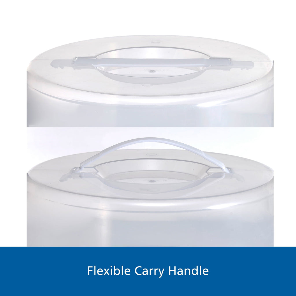 Innovative 12 inch Clear Cake Carrier with 2pk 9 inch Gray Round Pans, Carbon Steel - Kitchen Gadget Tool for Quick Food Prep Detail