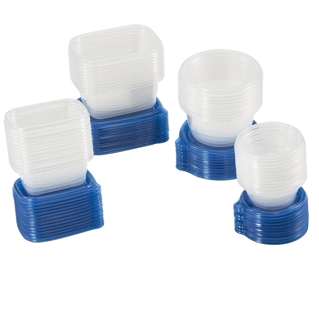 Whimsical Doughnut 92pc Plastic Food Storage Container set, Ideal Use for Refrigeration Storage and Organization,... - Playful Star & Heart Shaped Geometric NeeDoh Detail
