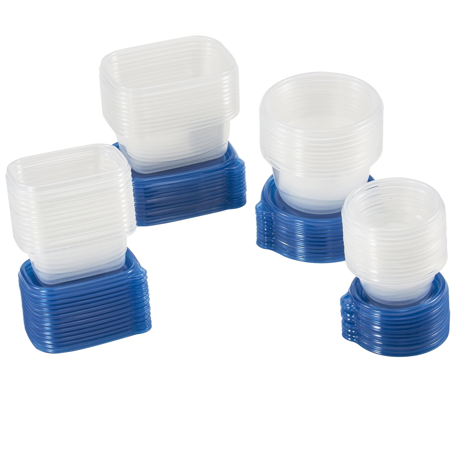 Whimsical Doughnut 92pc Plastic Food Storage Container set, Ideal Use for Refrigeration Storage and Organization,... - Playful Star & Heart Shaped Geometric NeeDoh Detail
