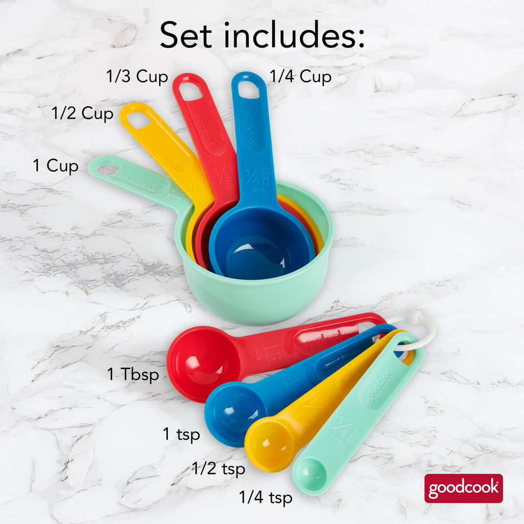 Ergonomic Manual Measuring Cups And Spoons, Set Of 8 Nesting With Storage Ring - Multi-Functional Manual Food Chopper & Slicer Detail