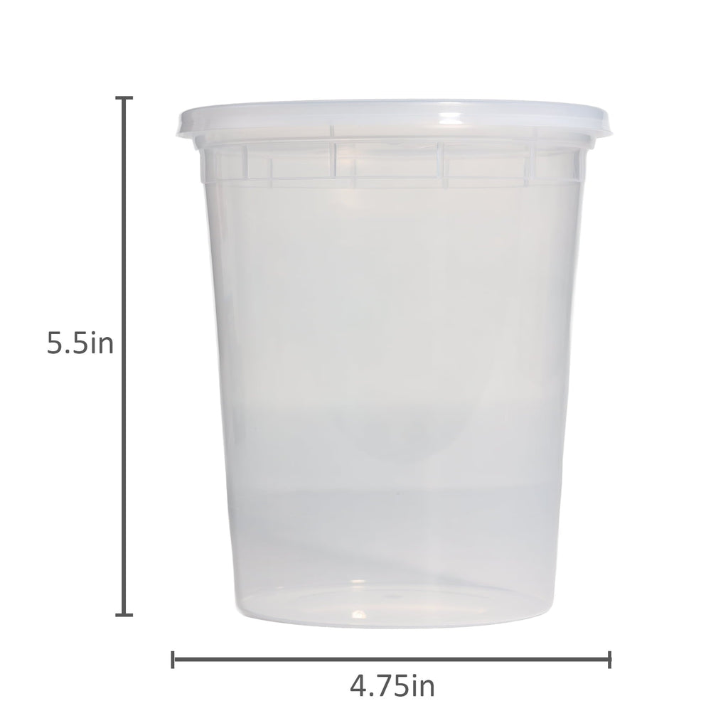 Fun Food Fidget 40 Piece 32oz Plastic Deli Container, Ideal Use for Meal Prep and Batch Cooking - Playful Star & Heart Shaped Geometric NeeDoh Detail